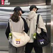 科比黑曼巴湖人24号篮球运动球迷单肩包男女情侣大容量斜跨包tt