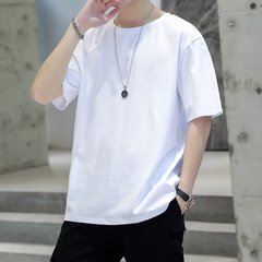 日本纯棉纯色短袖t恤男女打底衫