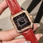表款时尚星空士手表，满钻复古罗马方形皮，表带蒂米妮小巧女
