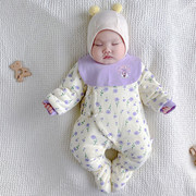新生儿衣服婴儿冬季小棉衣，无骨婴幼儿包脚蝴蝶衣宝宝和尚服连体衣