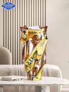 定制bohemia捷克波希米亚水晶玻璃复古创意花瓶，摆件客厅插花家居