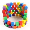 正方体积木100粒数学教具小学，木制方块拼搭积木，立体几何益智玩具