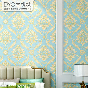 欧式风格奢华3d立体墙纸家用大马士革卧室客厅餐厅室内壁纸