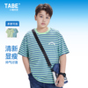 小猪托尼TABE男童短袖t恤条纹胖童大码童装中大童夏季2024年