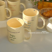 CHICHI's 回馈客户 定制款ins风法文字母奶油色马克杯情侣陶瓷杯