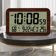 客厅电子时钟夜光挂钟数字钟表，台式温湿度闹钟，简约创意桌面家用