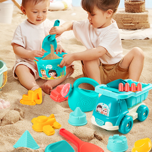 挖沙玩具儿童沙滩套装，5岁男孩挖土小铲子，3-6岁桶玩沙子大号工具车