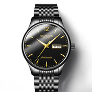 冠琴品牌钢带防水手表男士机械商务瑞士夜光日历精钢国产腕表