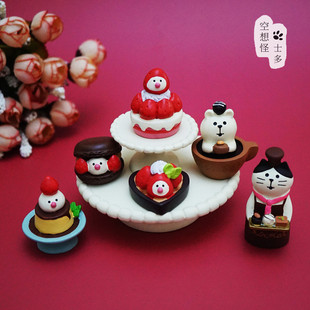 日本创意情人节礼物DECOLE巧克力文鸟白熊猫咪朱古力食玩微缩摆件