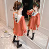女童春装连衣裙2024韩版卡通中大儿童装，网红卫衣长袖公主裙子