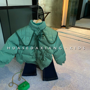 女童冬季加厚面包服韩国童装2023洋气立领披肩保暖儿童棉服外套