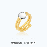cyoung轻定制常青藤棱镜戒指个性，14k金戒指女可调节时尚编织指环