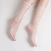 0d夏季肉色丝袜女短超薄中筒短丝袜，薄款脚尖透明白色小腿袜子短袜
