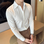 加厚加绒衬衫男长袖免烫休闲韩版商务职业白衬衣男士潮流帅气上衣