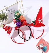 圣诞节可爱派对装扮拍照发箍雪花弹簧帽儿童发饰品头饰圣诞树头箍