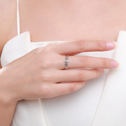 s925纯银花瓣戒指女韩国小众设计时尚闭口指环精美百搭手饰品