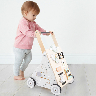 儿童木制多功能防侧翻学步车手推车助步车玩具 婴幼儿10-24月玩具