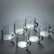 高硼硅玻璃小茶杯带把透明功夫茶杯玻璃品茗杯小把杯