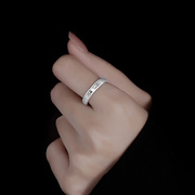 自律素圈细戒指男女小众设计慎独秋冬高级感食指尾戒小指银色指环