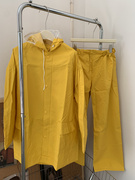 成人黄色分体纯色雨衣套装