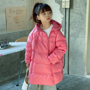韩版童装反季冬装儿童羽绒服女童男童中长款加厚大码白鸭绒外套潮