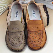 老北京布鞋夏季透气软底妈妈，鞋防滑橡胶底中老年舒适镂空洞洞女鞋