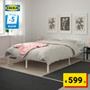 IKEA宜家GRIMSBU格里姆斯布床架白色鲁瑞现代简约钢单人床双人床