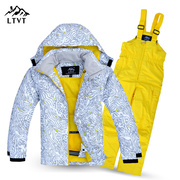 定制LTVT儿童滑雪服套装加厚 男女棉服衣裤小中童防水防风冲锋衣