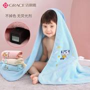 婴儿浴巾超柔吸水速干盖毯新生宝宝初生洗澡儿童，夏季毛巾被