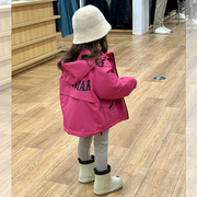 法国fadsincg女童冬季外套，宝宝夹棉风衣，儿童洋气棉服加厚冲锋衣