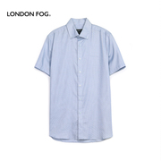 伦敦雾短袖衬衫男夏季男士尖角，扣透气纯棉薄衬衣商务休闲上衣