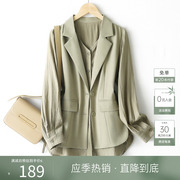 ihimi海谧设计感假两件小西装外套，女士2024春季西服气质上衣