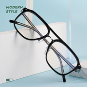 近视眼镜双梁男大框镜架女潮搭板材透明眼镜框复古近视配万新镜片