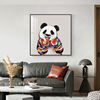 简约现代餐厅客厅沙发背景墙，装饰画玄关轻奢挂画卧室，床头熊猫壁画