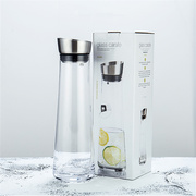 创意工艺冷水壶透明玻璃耐热家用水杯套装水杯柠檬杯瓶扎壶带盖子