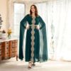 欧美时尚斗篷袖花边雪纺迪拜阿拉伯蝙蝠袖中东女装连衣裙dress