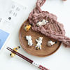 筷枕陶瓷猫咪筷子架创意筷托桌面笔托摆件放筷子的小托一套6个纸