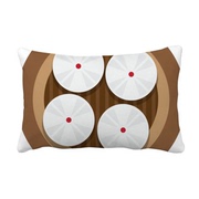 中国美食包子食物图案，抱枕靠枕腰枕沙发靠垫双面，含芯礼物定制简约