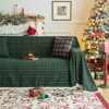复古英伦风苏格兰格子美式乡村色织全包组合沙发盖布罩巾流苏桌布