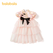 巴拉巴拉女幼童连衣裙夏装时尚洋气舒适优雅气质蝴蝶结公主裙