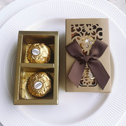 创意个性费列罗专属(罗专属)喜糖，盒子2粒装经典，结婚糖袋金色浪漫包装纸盒
