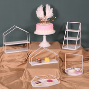 欧式白色甜品台摆件，甜品台展示架甜点托盘下午茶，点心架蛋糕架
