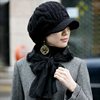羊毛手工编织帽子女冬季百搭毛线帽冬天针织帽