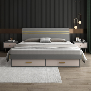 床现代简约轻奢皮床1.8米双人床北欧大小户型皮艺软床1.5主卧婚床