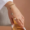 新娘古风小众设计手背链精致简约气质合金蝴蝶手链加戒指一体