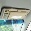 真皮汽车纸巾盒 遮阳板抽纸盒头层牛皮多功能车用卡夹挂式CD夹