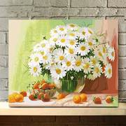 数字油画diy手绘油画 客厅大幅风景花卉填色装饰画 餐厅野菊花