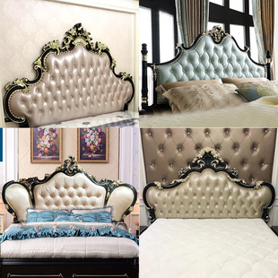 床头板软包1.8米欧式床头靠背法式烤漆床头公主床婚床皮艺床定制