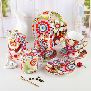 唐山骨瓷咖啡杯碟套装，北欧风单人茶具子母，壶英式下午茶茶壶茶杯