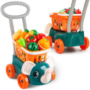 儿童购物车过家家玩具女孩水果，蔬菜切切乐，仿真手推车宝宝厨房玩具